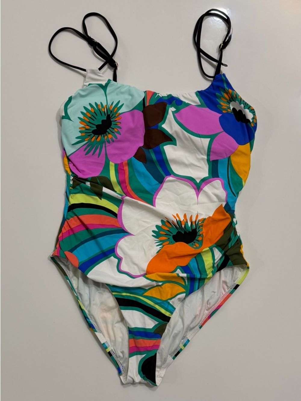 La Blanca Suncatcher One Piece Swimsuit Size 10 Floral Rainbow Print EUC - Picture 3 of 5